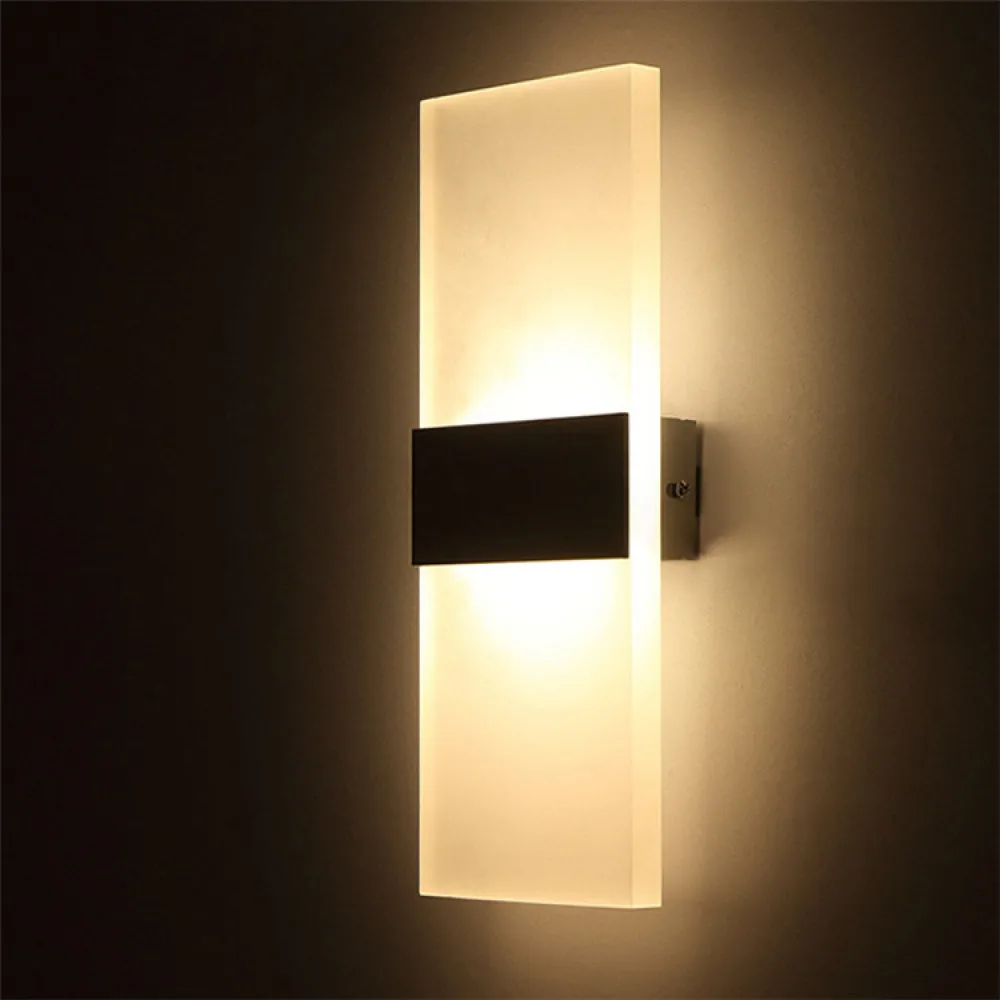 Simple Square LED Wall Lamp AC110V 220V 230V Indoor Lighting Home Bedroom - £5.95 GBP+