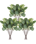 20PCS Artificial Eucalyptus Leaves Stems, Greenery Decoration Branches w... - $34.63 CAD