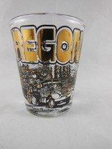 Oregon Vintage Libby Shot Glass Central Lost Lake Logging Toothpicks Gold letter - $9.89