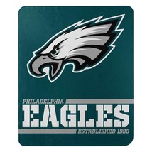 NFL Philadelphia Eagles 50&quot; by 60&quot; Rolled Fleece Blanket Split Wide Design - £21.51 GBP