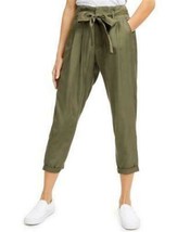 NWT Indigo Rein Khaki Green Cropped Cuffed Pant Tie at Waist Sz Large Org $44 - £9.86 GBP