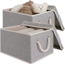 Clothes Baskets With Cotton Rope Handles, Closet Storage Bins, Large, Light - £27.96 GBP