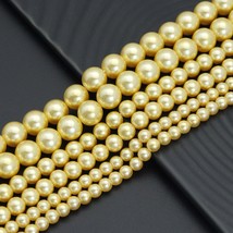 Gold Swarovski Peral Round Smooth Beads, Sku#U2239 - $6.00+