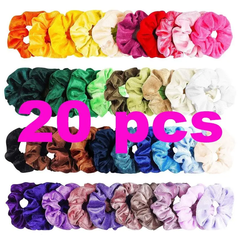 Sporting 50/20/16/12/10/6/3/1 PCS Fashion Velvet/Silk Scrunchie Elastic Hair for - £23.90 GBP