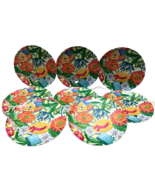 Melamine Dinner Plates Flowers Birdhouse 9.5&quot; Picnic Camping Camper RV S... - £14.53 GBP