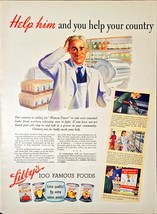 Libbys 100 Famous Foods Help Him Country Women Power 1943 Vintage Print Ad - $13.23 CAD