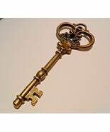 Large Key Pendant Skeleton Key Pendant Antiqued Bronze Big Skeleton Key ... - $10.97 CAD
