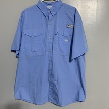 Columbia PFG Short Sleeve Breathable Fishing Shirt (Men&#39;s L) Blue - $22.31