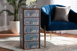 Burma Blue 5-Drawer Accent Storage Cabinet - $3,115.98 MXN