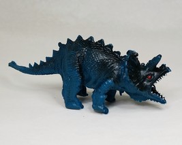 Triceratops Dinosaur Figure Vintage 70s-80s Blue Plastic Hong Kong Screamer - $16.08 CAD