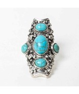 Turquoise Encrusted Finger Cuff - £10.95 GBP