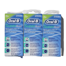 3 Packs Oral-B Super Floss Mint Dental Ideal For Braces 50 Strands - £20.53 GBP