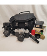 Yashica FX-2 w/ 28mm 50mm Lens CS-20 Flash Case and Vivitar 2X24 Telecon... - $162.27 CAD