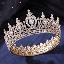 Gorgeous Crystal Diadem Bridal Tiaras Royal Queen King Wedding Crown Headdress B - £27.78 GBP