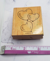 Stampin Up! Valentine Heart Shaped Balloons Wood Mounted Rubber Stamp 1998 - £3.88 GBP