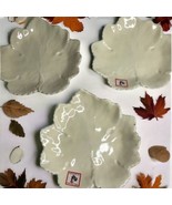 Olfaire Portugal Ivory Maple 7x7&quot;  Leaf Salad Plates Lunch Fall Lot of 3... - $32.66