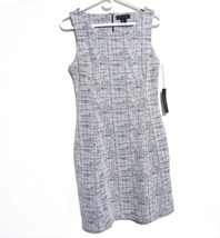 TAHARI Sheath Dress Size 4 Gray A-Line Sleeveless with Pockets Office Ca... - £23.36 GBP