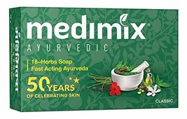 5 x Medimix Ayurvedic Ayurveda Classic 18 Herbs Soap 125gm Bathing Soap Bar - £19.76 GBP