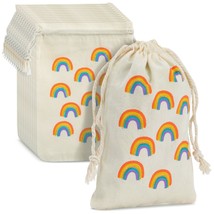 12 Pack Drawstring Gift Bag Treat Pouch Rainbow Unicorn Kid Birthday Par... - £19.91 GBP