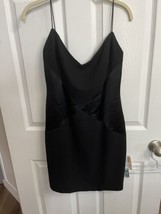Badgley Mischka  Little black mini dress size 6 waist Slimming spaghetti straps - £20.06 GBP