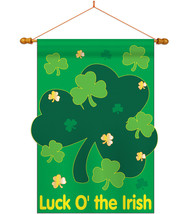Luck O&#39; the Irish - Applique Decorative Wood Dowel with String House Fla... - £36.74 GBP