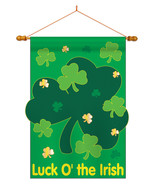 Luck O' the Irish - Applique Decorative Wood Dowel with String House Flag Set HS - $46.97