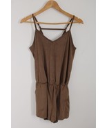 NWT Free People Movement M Brown Mesh One-Piece Tank Shorts Romper - £25.89 GBP