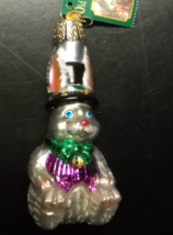 Merck Family's Old World Christmas Ornament 2003 Top Hat Bunny Heart Paper Tag - $14.99