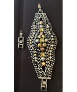 Chicos Large Rhinestone Bracelet Extender &amp; Clasp Excellent Steel Nickel... - $18.81