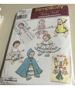 2007 Simplicity #3883 Size A Baby Doll Clothing Sewing Pattern - UNCUT - $14.80