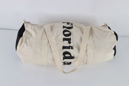 Vtg 70s Panama Jack Distressed Spell Out Florida Handled Canvas Duffle B... - £38.89 GBP