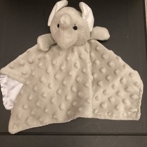 Elegant Baby Raised Minky Dots Gray Elephant Security Blanket Lovey - $11.88