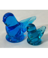 Vintage Ron Ray 1995 &amp; Leo Ward 1998 BLUEBIRDS of Happiness Blue Glass F... - $666.32 MXN