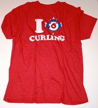 BODY RAGS Vintage Sport PRINT T-Shirt I LOVE CURLING Leaf RED ( XL ) - £54.89 GBP