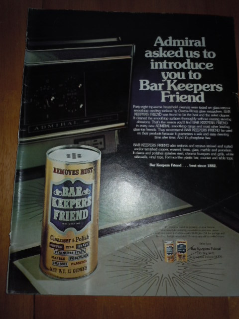 Vintage Admiral Bar Keepers Friend Print Magazine Advertisement 1975 - $2.99