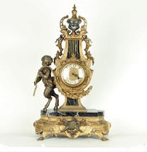 Impérial Lancini / Franz Hermle Doré Bronze &amp; Marbre Manteau Horloge Ave... - $23,422.44 MXN