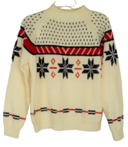 Vtg Sweater JC PENNEY Mens S Knit Ski Winter Snowflakes preppy nerd grandpacore - £14.32 GBP