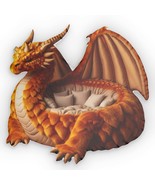 Giant Amber Dragon Lounger Plush Cushion - Shaped Pillow - $46.90 - $78.15
