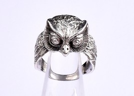 925 Sterling Silver Solid Owl Shape Bird Ring Women Casual Wear Ring For Gift - £38.95 GBP+