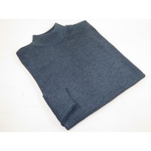 Men's Sweater Knit By BRANGO Turkey Mock Neck Cotton Blend 21050 Indigo Blue image 2
