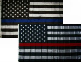 AES 3x5 3&#39;x5&#39; Wholesale Combo Set Police &amp; Fire Department USA Memorial Flags Fl - £7.75 GBP