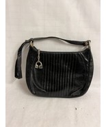 Women&#39;s Black Shoulder Bag w Textured Panel &amp; Silver Gold Hardware - £10.11 GBP