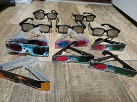 3D Movie Glasses Lot, Real 3D, Solar Eclipse, Journey to the Center of t... - $7.87