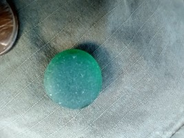 Genuine circle Sea Glass Beautiful green color sea254 - £15.66 GBP