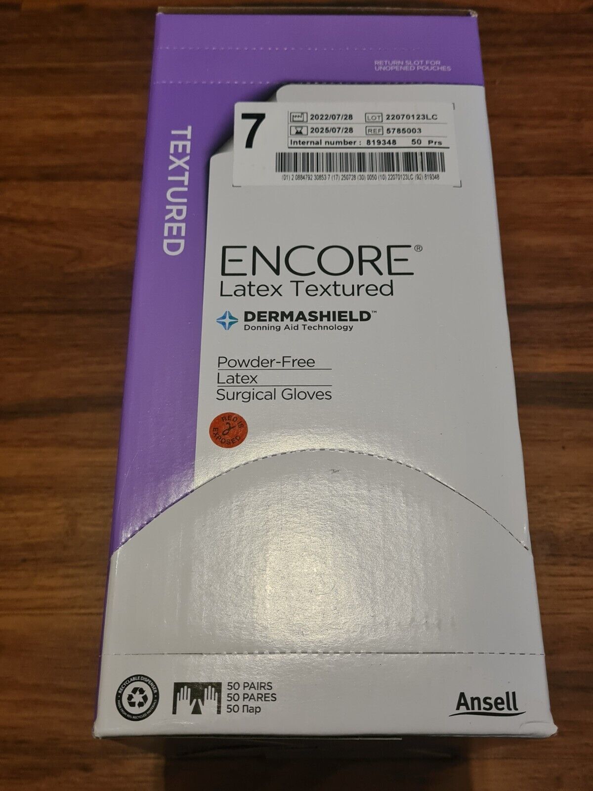 50-Pairs Encore Latex Textured DermaShield Sterile Latex Surgical Gloves... - $39.19