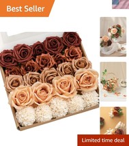 Realistic Silk &amp; Foam Roses - DIY Wedding Centerpiece Combo, 24pcs Amber... - $42.00