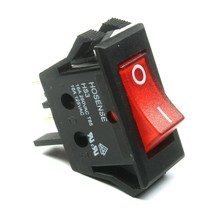 Hosense HS3 Red Rocker Switch, On/Off,  16 Amps 125/250 VAC, T85 Maintained - $8.75