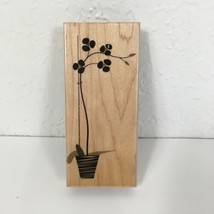 K4898 Potted Plant Hero Arts Rubber Stamp 2007 5&quot; Long x 2.25&quot; Wood-Moun... - $10.88
