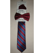 New $69.50 Nick Graham Men&#39;s 100% Polyester Neck Tie/Bow Tie/Pocket Squa... - $281.95 MXN