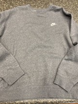 Vintage Nike Embroidered Swoosh Sweatshirt Adult XL Gray Mens - £31.64 GBP